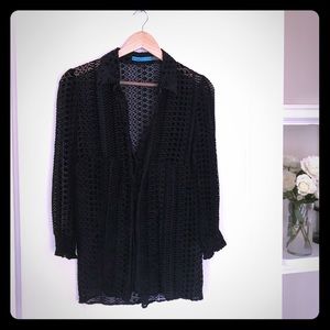 Alice and Olivia sheer black blouse